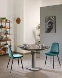 Обеденный стул La Forma (ex Julia Grup) Yaren (Бирюзовый,Синий/ Фанера,Сталь,Пена)