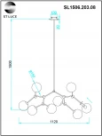 Потолочная люстра на штанге ST Luce Chieti SL1506.203.08 Золотистый/Прозрачный E14 8*40W (220V, шарики, молекулы)