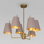 Потолочная люстра Wi-Fi на штанге Eurosvet Topanga 60173/6 латунь (220V, управление смартфоном, голосовое управление, умный дом - Minimir Home, Алиса, Маруся, Салют)