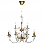 Подвесная люстра ярусная Stilfort Glass 1050/03/12P (220V, хрусталь, на цепи, свеча)