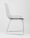 Стул обеденный Bertoia хромированный с белой подушкой УТ000004219
