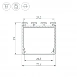 Профиль PLS-LOCK-H25-2000 ANOD (Алюминий) 016386 Arlight