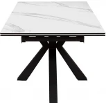 Стол DikLine SFE160 Керамика Белый мрамор/подстолье черное/опоры черные (2 уп.) 00-00069621