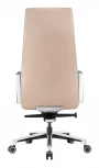 Кресло руководителя Бюрократ _JONS бежевый кожа крестовина алюминий