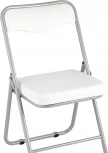 Складной стул Stool Group Джонни экокожа белый каркас металлик УТ000035363