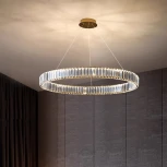 Подвесной светильник iLedex Woodstock 10920P/1-38W-3000K-D1000 GL-CL (220V, хрусталь, на тросе, кольцо)