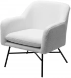 Кресло SHEEP NINI-01 Белый, teddy / черный каркас М-City