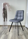 Стул CHILLI SQUARE HK017-09 серо-черничный, PU/ черный каркас