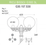 Наземный фонарь Fumagalli GLOBE 300 G30.157.S30.AZF1R (220V, фонарь, шар, IP55)