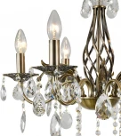 Подвесная люстра Escada Okere 2107/6P 6x40Вт E14, металл/хрусталь, античная бронза/прозрачный (220V, подвески, на цепи, подсвечник, свеча)