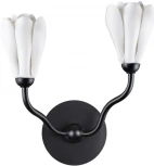 Бра Odeon Light Gardi 5090/2W черный матовый/белый/фарфор G4 LED 2*5W (220V, цветы)