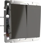 Выключатель двухклавишный проходной (серо-коричневый) WL07-SW-2G-2W (a035907)
