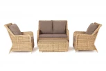 Лаунж-зона из искусственного ротанга, цвет соломенный 4SIS Гляссе Сингл GS2C2T-4-SET
