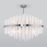 Потолочная люстра Wi-Fi на штанге Bogate's Hollis 367/12 Smart никель (220V, управление смартфоном, голосовое управление, умный дом - Minimir Home, Алиса, Маруся, Салют)