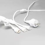 Гирлянда Занавес с колпачком 2 x 2 м тепло-белый с мерцанием белого диода 220В, 400 LED, провод прозрачный ПВХ, IP65 Laitcom PCL402BLWCAP-10-2WW