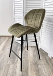 Полубарный стул M-City MARCEL BLUVEL-77 ASH GREEN (H=65cm), велюр