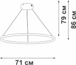 Подвесной светильник светодиодный LED 41Вт, 4000К Vitaluce V2516-8/1S (220V, на тросе, кольцо)