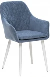 Стул с подлокотниками Слим, каркас Белый, велюр Синий 2500000185922 Leset