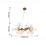 Подвесная люстра Favourite Babylon 2515-15P (220V, на тросе, шарики, молекулы)