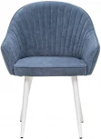 Стул с подлокотниками Вайд, каркас Белый, велюр Синий 2500000185731 Leset
