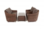 Лаунж-зона из искусственного ротанга, цвет коричневый 4SIS Кон Панна KPS2C2TJ-4-SET brown
