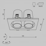 Встраиваемый светильник Hidden 3000K 2x10W 36° LED Maytoni Technical DL045-02-10W3K-W (220V)