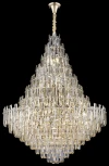 Подвесная большая люстра каскадная Wertmark Lazzara WE107.32.303 (220V, хрусталь, на цепи)