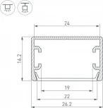 Профиль PLS-LOCK-H16-SMT-3000 ANOD BLACK (Arlight, Алюминий) 044807
