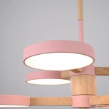 Потолочная люстра Wi-Fi на штанге Turna Dbl L6 Pink By ImperiumLoft Turna-Dbl01 (LED, 220V, голосовое управление, умный дом - Алиса)