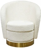 Кресло Garda Decor Napoli-4K-КРЕМОВЫЙ-SHEEPSKIN (Золото/Кремовый)