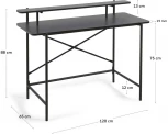Компьютерный стол La Forma (ex Julia Grup) Galatia (Черный/ ДСП,Сталь,Меламин)