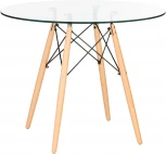 Стол обеденный CHELSEA`90 GLASS (ножки светлый бук, столешница стекло)