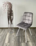 Стул CHILLI SQUARE PK6015-03 (VBP203) античный cеребристо-серый, велюр/ белый каркас