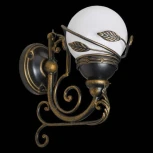 Настенный фонарь уличный Кузнечное дело Галактика 30-002-ЧЗ (220V, ковка, шар, листья, под старину, IP54)