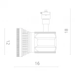 Трековый светильник Arte Lamp Pianta A6118PL-1BK