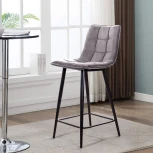 Стул полубарный UNO, бархат серый 27 / чёрный конус Top Concept UNO 74736