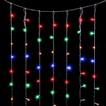 Гирлянда Занавес Облегченный 3 x 2 м Разноцветный 220В, 600 LED, Провод Прозрачный ПВХ, IP20