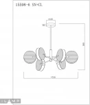 Потолочная люстра на штанге iLamp Panorama 15598-6 SN+CL (220V, круглые)