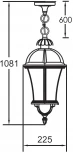 Уличный светильник подвесной Oasis Light ROMA L 95205L W (220V, на цепи, фонарь, IP44)