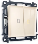 Комплект механизма Ambrella Volt 2-клавишного выключателя с подсветкой 3200K ALFA MA304010 Бежевый глянец QUANT