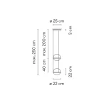 Подвесной светильник Palma Wall Lamp 2 Шара + 1 Вазон ImperiumLoft 22,93727 (168491-22) (220V, на тросе, шар)