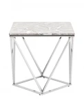 Журнальный столик Stool Group Авалон 61*61 серый мрамор сталь серебро УТ000036333