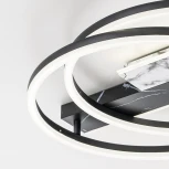 Потолочная люстра светодиодная 90Вт, с ПДУ, металл/акрил, черный/белый мрамор (регулировка яркости, 220V, круглые)