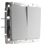 Выключатель двухклавишный (серебряный) W1120006 (a051500)