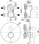 Смеситель Paffoni Light LIG018NO С ВНУТРЕННЕЙ ЧАСТЬЮ,  для душа