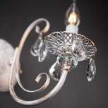 Бра Eurosvet 3305 3305/1 белый с золотом / прозрачный хрусталь (220V, хрусталь Strotskis, подвески, подсвечник, свеча)