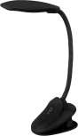 Офисная настольная лампа на прищепке Эра NLED-478-8W-BK (220V, выключатель)