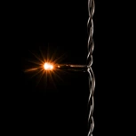 Гирлянда Нить 10м Желтая с Мерцанием Белого Диода 24В, 100 LED, Провод Черный ПВХ, IP54