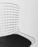 Стул обеденный Bertoia хромированный с черной подушкой УТ000004218