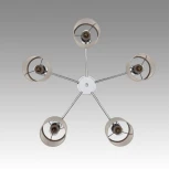 Потолочная люстра на штанге Lumion Arnika 6585/5 хром/бежевый, металл/текстиль, стекло E14 5*40W 220V